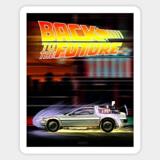 The iconic DeLorean from the movie "Back to the Future" Sticker